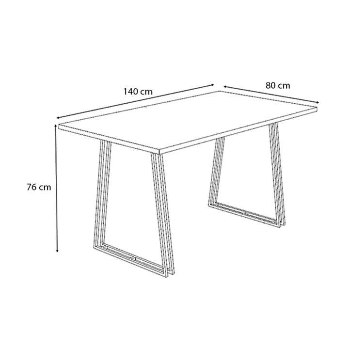 Τραπέζι Gable Megapap μεταλλικό - μελαμίνης χρώμα γκρι σκυροδέματος 140x80x76εκ.