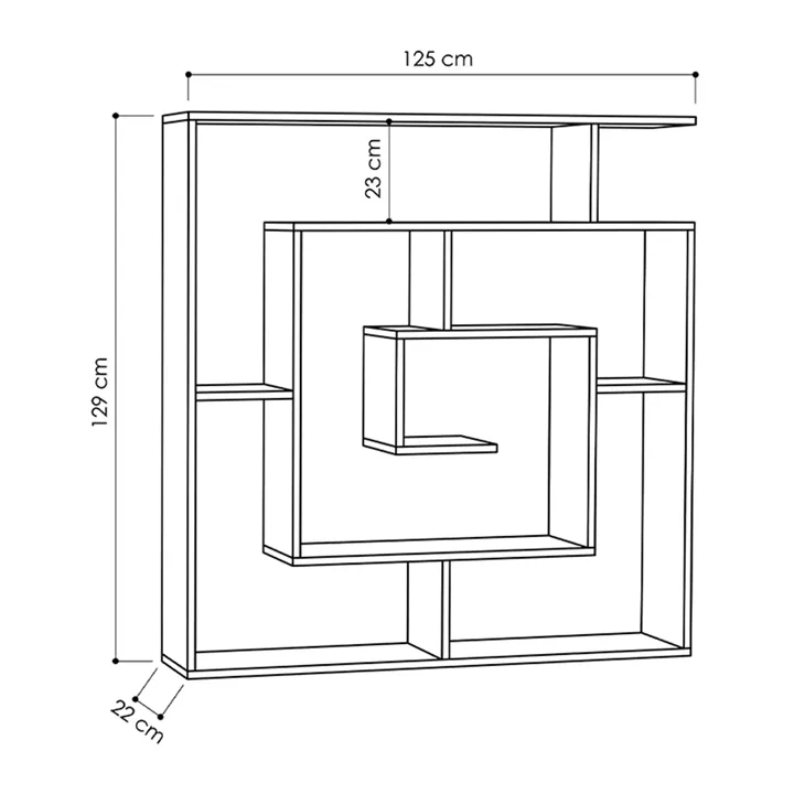 Βιβλιοθήκη μελαμίνης Labirent Megapap χρώμα λευκό 125x22x129εκ.