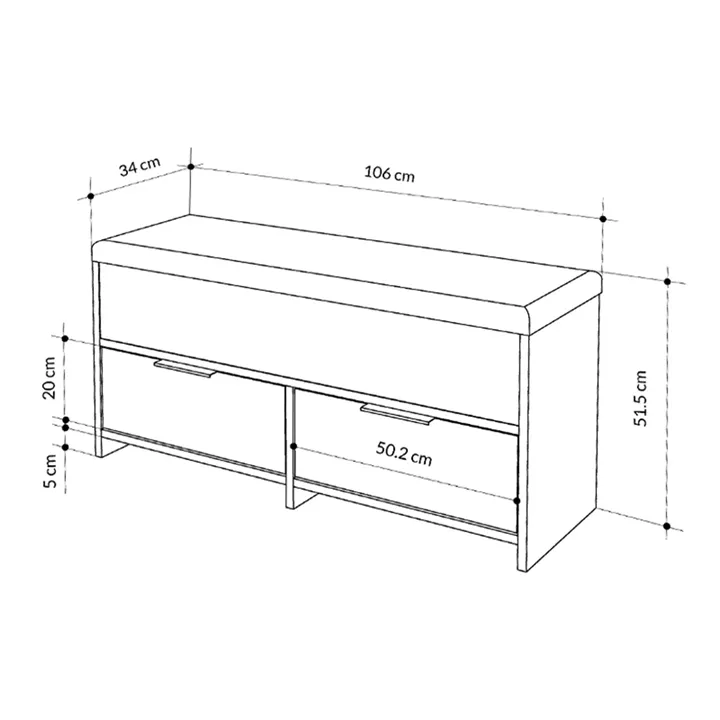 Παπουτσοθήκη Cove Megapap χρώμα ανθρακί 106x34x51,5εκ.