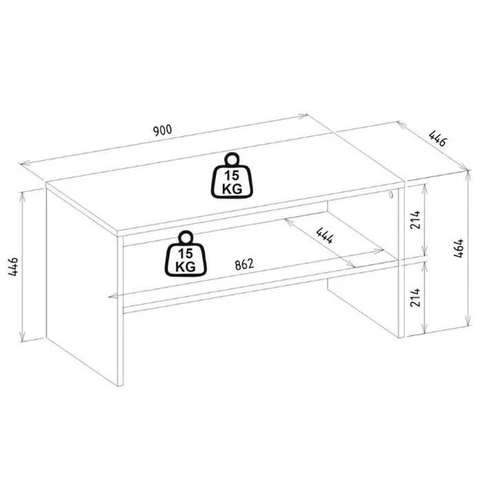 Τραπεζάκι σαλονιού Eleva Megapap χρώμα sapphire oak 90x44,6x46,4εκ.