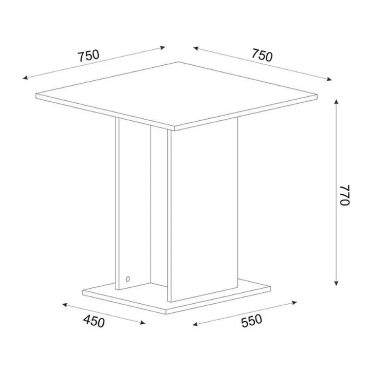 Τραπέζι Allos Megapap χρώμα sapphire oak 75x75x77εκ.